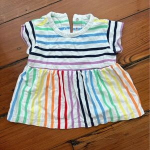 Primary Rainbow Stripes Cotton Dress 0-3 Months​​